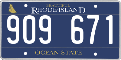RI license plate 909671