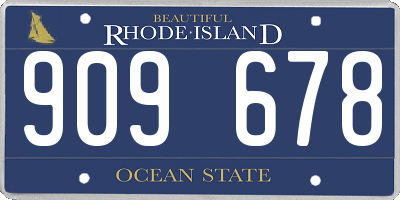 RI license plate 909678