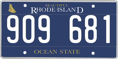 RI license plate 909681