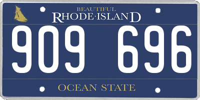 RI license plate 909696