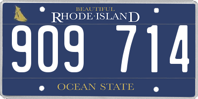 RI license plate 909714