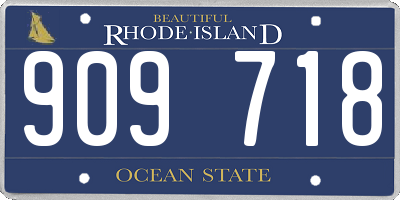 RI license plate 909718