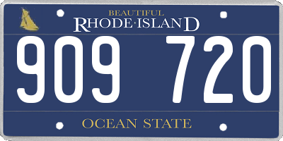RI license plate 909720