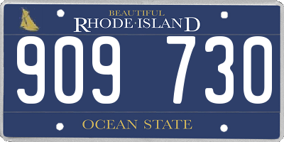 RI license plate 909730