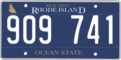 RI license plate 909741