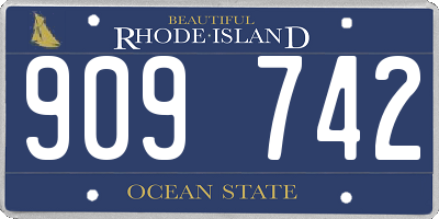 RI license plate 909742
