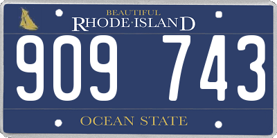 RI license plate 909743