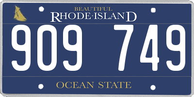RI license plate 909749