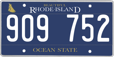 RI license plate 909752