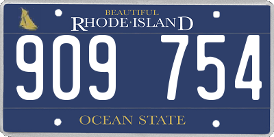 RI license plate 909754