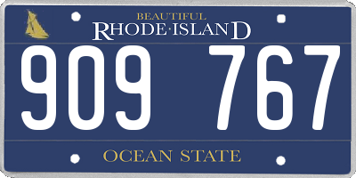 RI license plate 909767