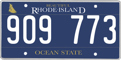 RI license plate 909773