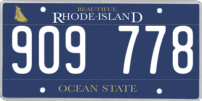 RI license plate 909778