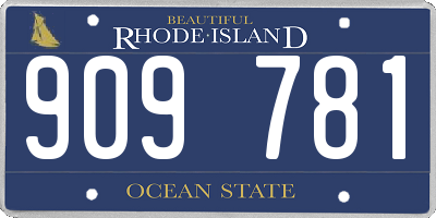 RI license plate 909781
