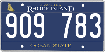 RI license plate 909783