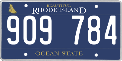 RI license plate 909784