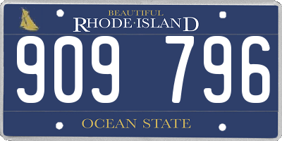 RI license plate 909796