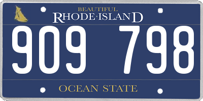 RI license plate 909798