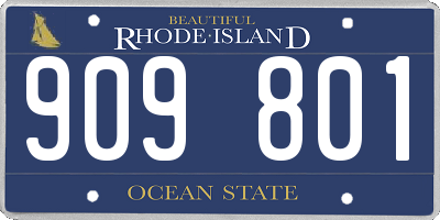 RI license plate 909801