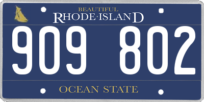 RI license plate 909802
