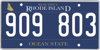 RI license plate 909803
