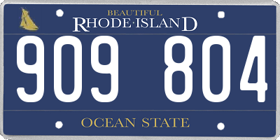 RI license plate 909804