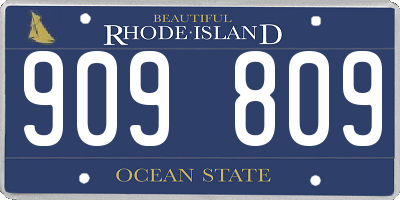 RI license plate 909809
