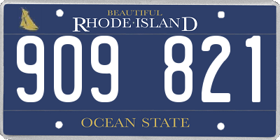 RI license plate 909821