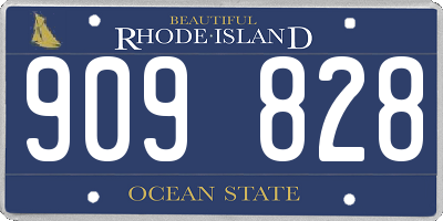 RI license plate 909828