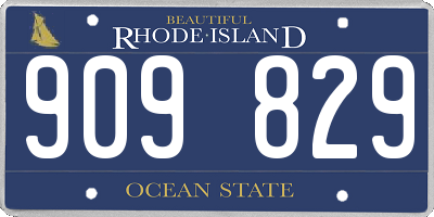 RI license plate 909829