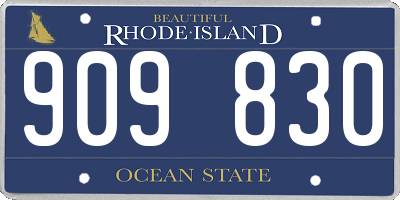 RI license plate 909830