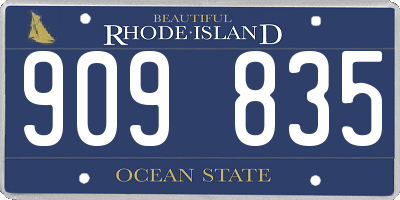 RI license plate 909835
