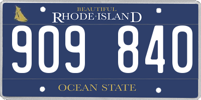 RI license plate 909840