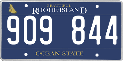 RI license plate 909844