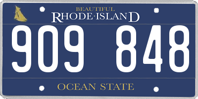 RI license plate 909848