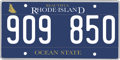 RI license plate 909850