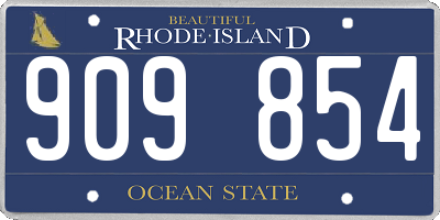RI license plate 909854