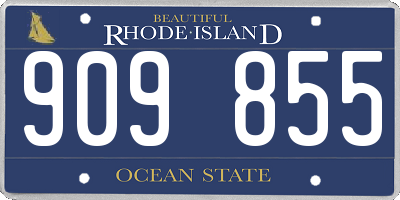RI license plate 909855