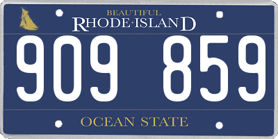 RI license plate 909859