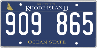 RI license plate 909865