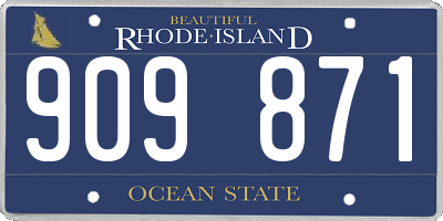 RI license plate 909871