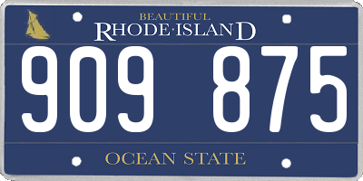 RI license plate 909875