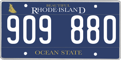 RI license plate 909880