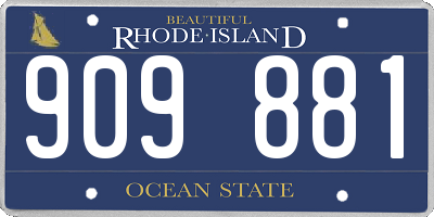 RI license plate 909881