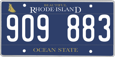 RI license plate 909883