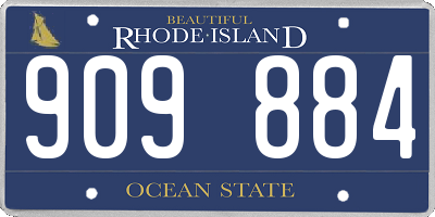 RI license plate 909884