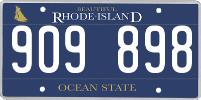 RI license plate 909898