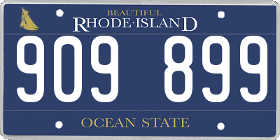 RI license plate 909899