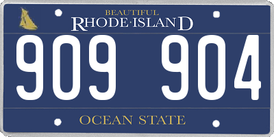 RI license plate 909904