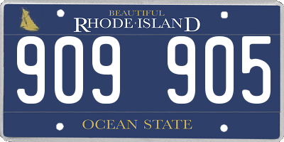 RI license plate 909905